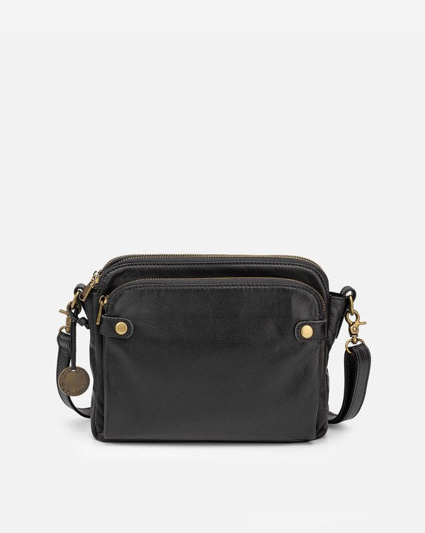 Three Layer Leather Crossbody Shoulder Clutch Bag