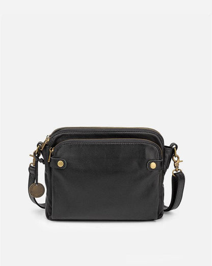 Three Layer Leather Crossbody Shoulder Clutch Bag