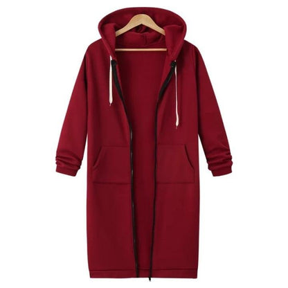2021 Fall Winter Women s Long Hooded Sweatshirt