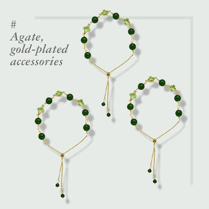 2024 FOUR LEAF CLOVER CHALCEDONY GOOD LUCK BRACELET