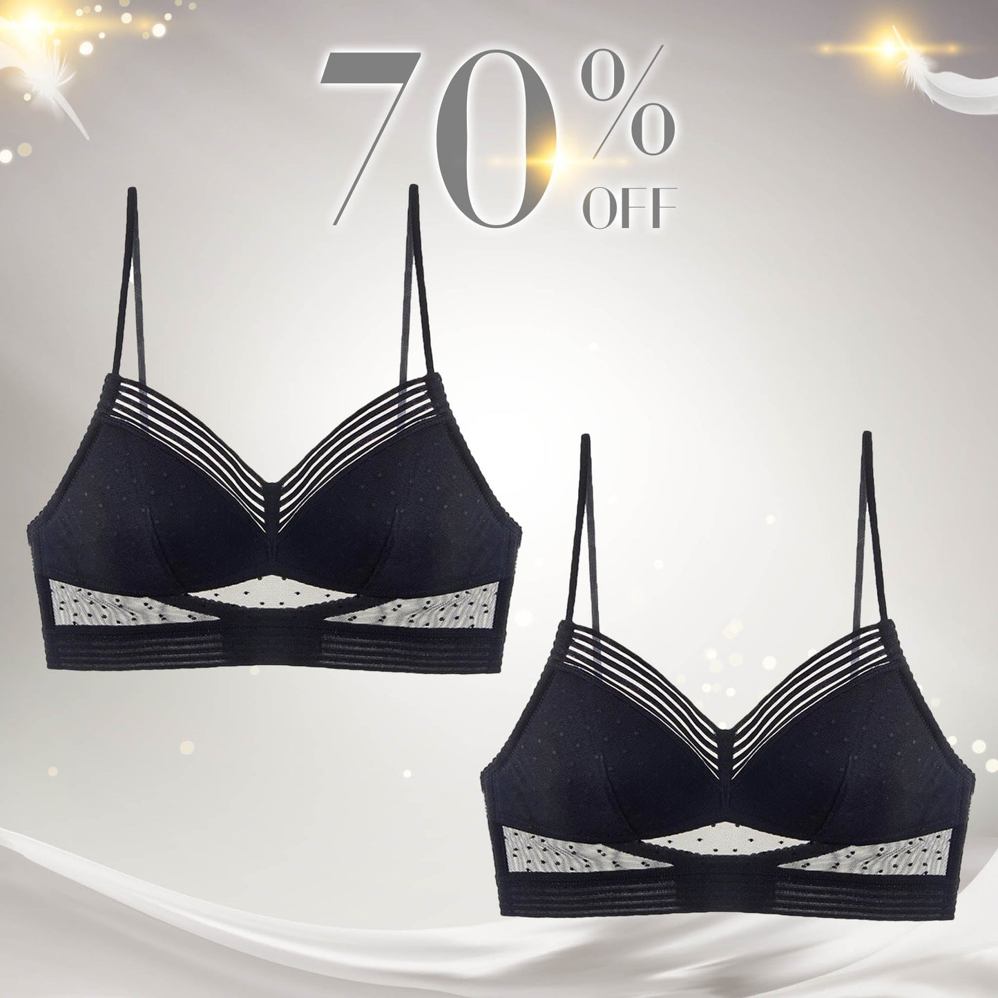 Low Back Wireless Lifting Lace Bra