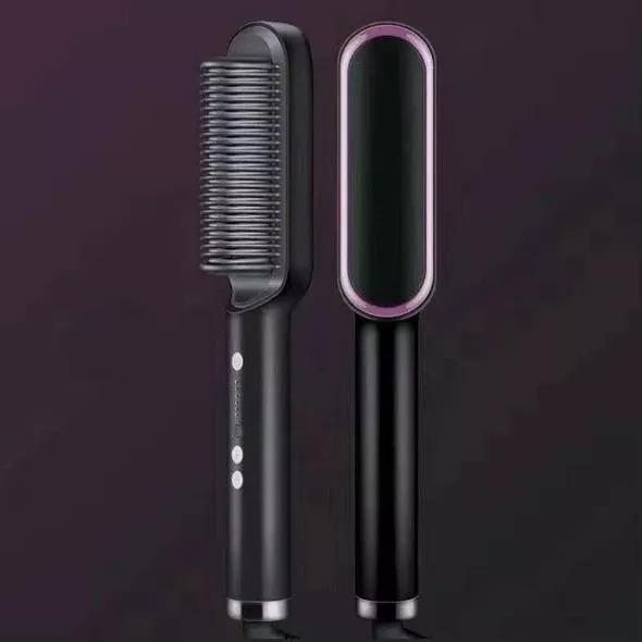 2 in 1 Hair curler and straightener brush