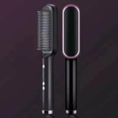 2 in 1 Hair curler and straightener brush
