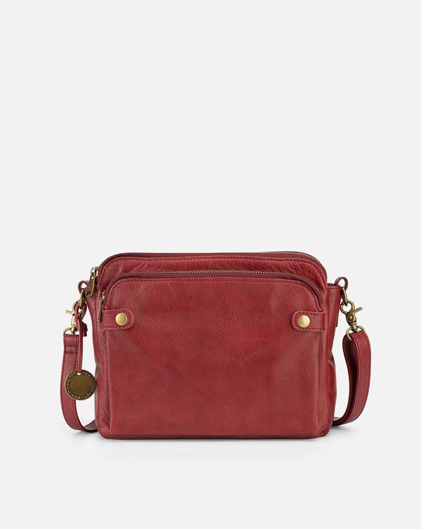 Three Layer Leather Crossbody Shoulder Clutch Bag