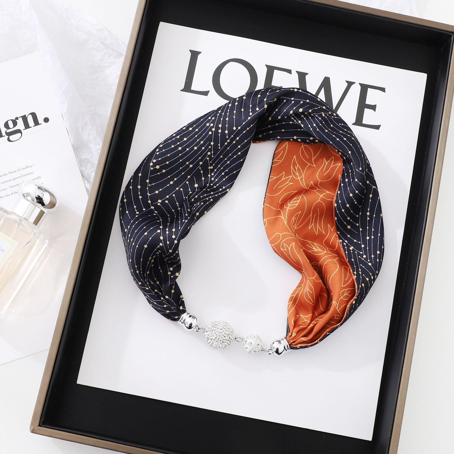 Magnetic Clasp Silk Scarf Hairband