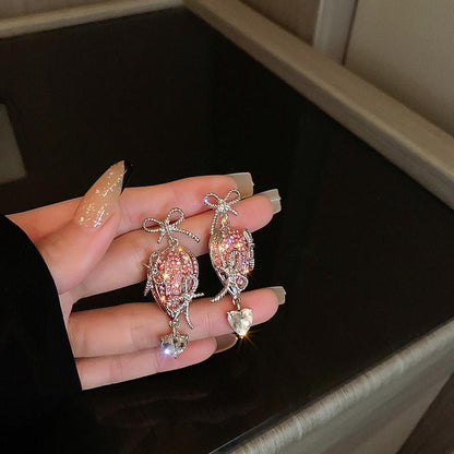 Heartbeat Hot Air Balloon Bow Earrings