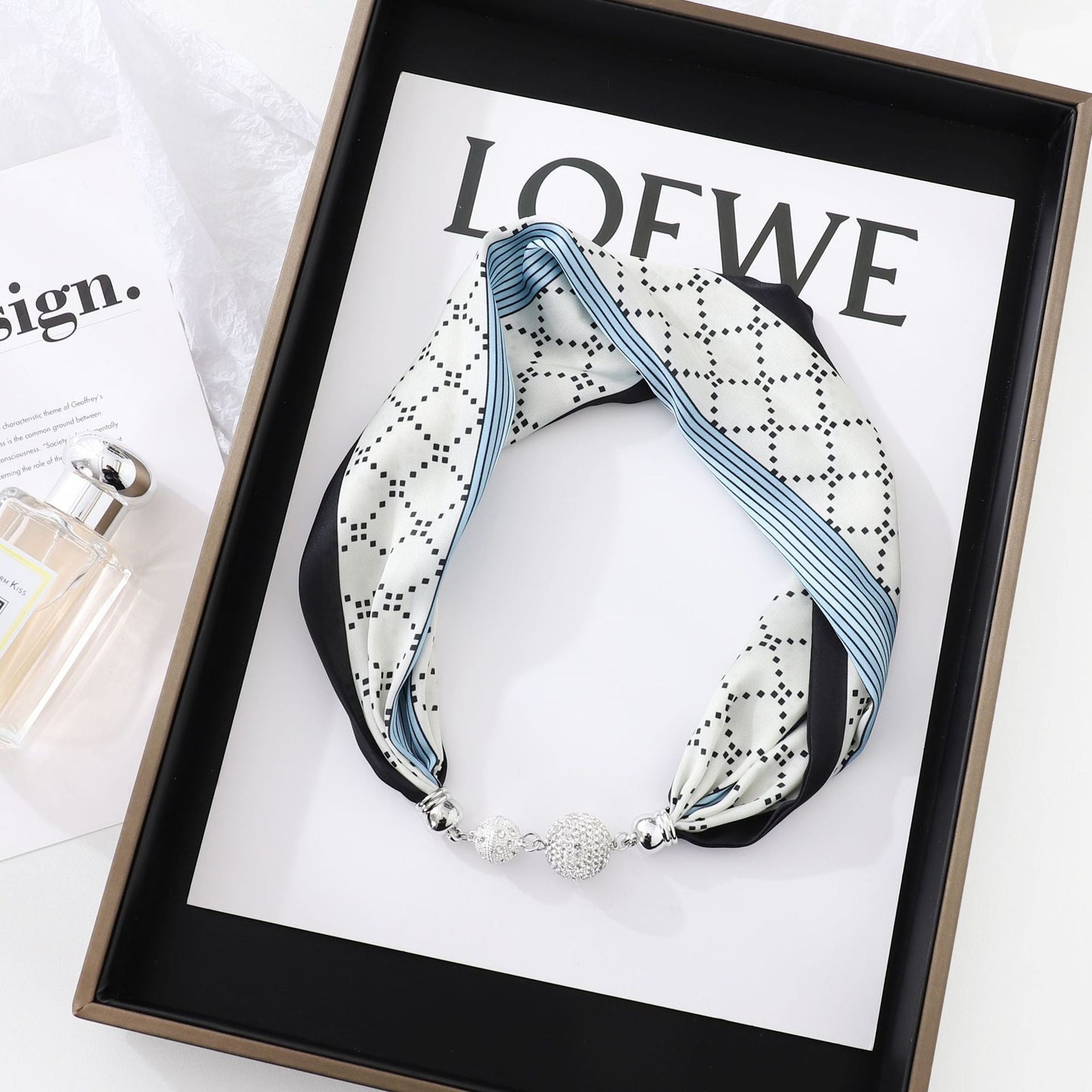 Magnetic Clasp Silk Scarf Hairband