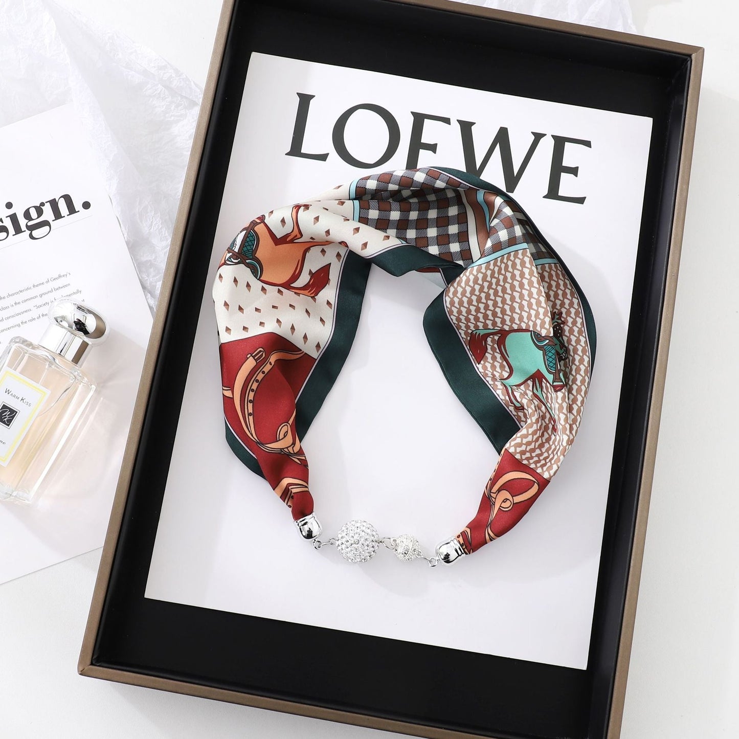 Magnetic Clasp Silk Scarf Hairband