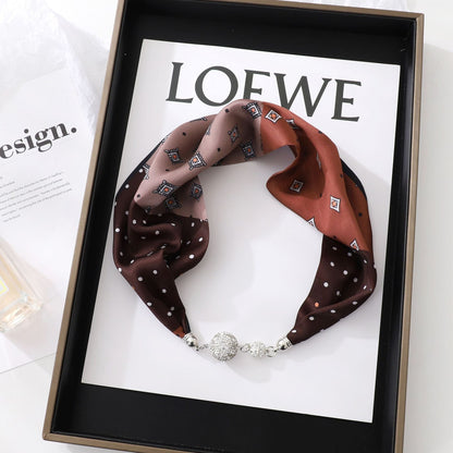 Magnetic Clasp Silk Scarf Hairband