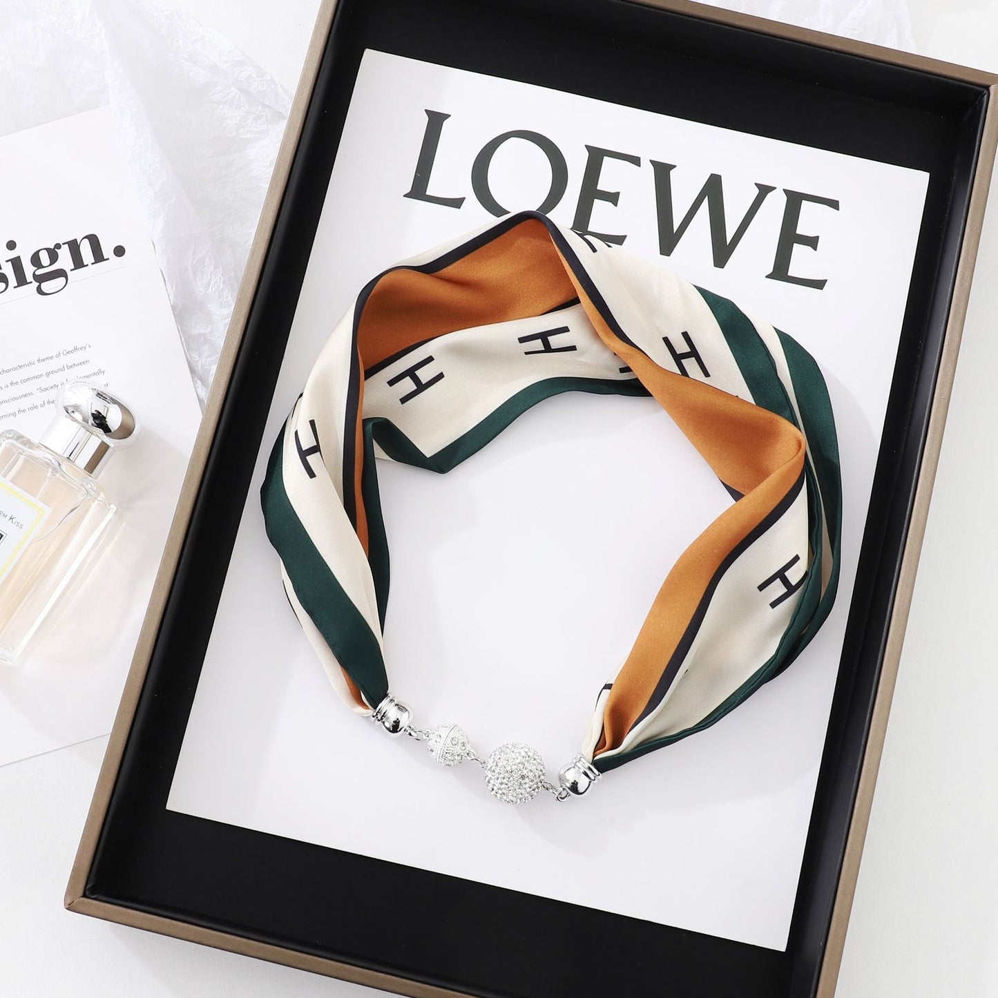 Magnetic Clasp Silk Scarf Hairband