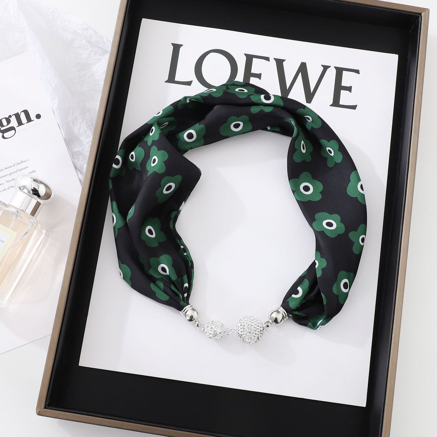 Magnetic Clasp Silk Scarf Hairband