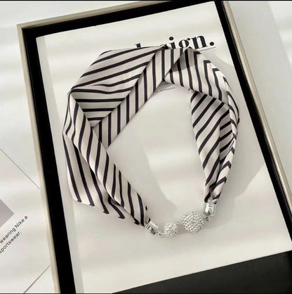 Magnetic Clasp Silk Scarf Hairband