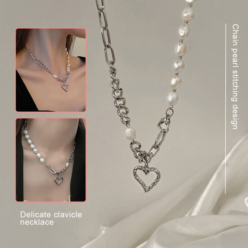 Vintage Baroque Pearl Heart Choker