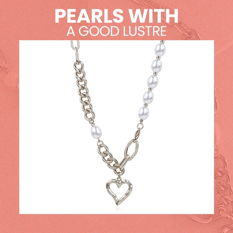 Vintage Baroque Pearl Heart Choker