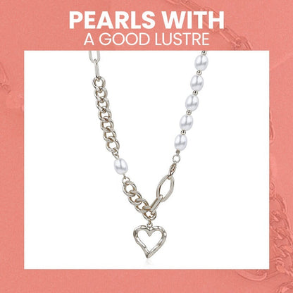 Vintage Baroque Pearl Heart Choker