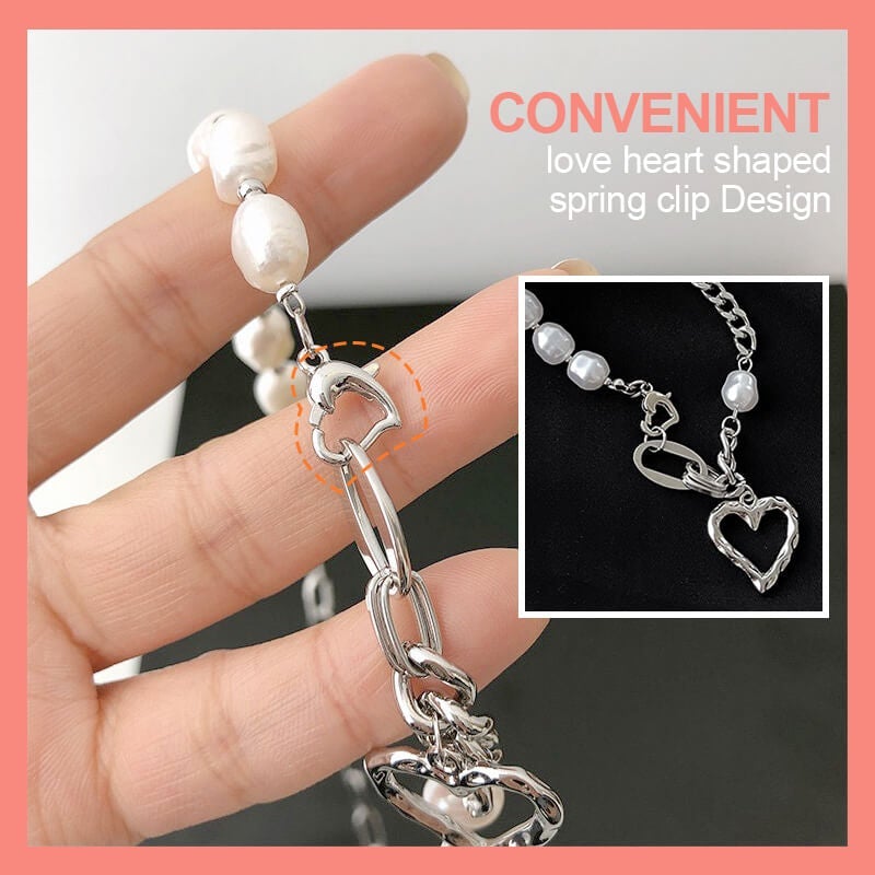 Vintage Baroque Pearl Heart Choker