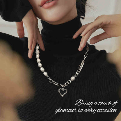 Vintage Baroque Pearl Heart Choker