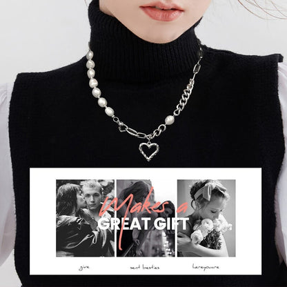 Vintage Baroque Pearl Heart Choker