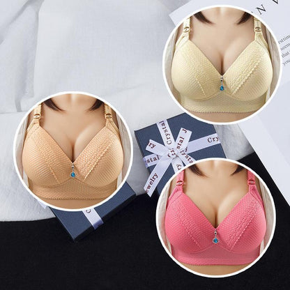 Women Back Buckle Cotton Bras Wire Free Plus Size  Shoulder Straps Brasieres Comfort