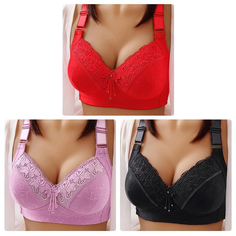 Oversize womens front button printed bra