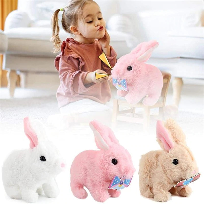 Electronic Walking Talking Rabbit Simulation Plush Doll Educational Toy