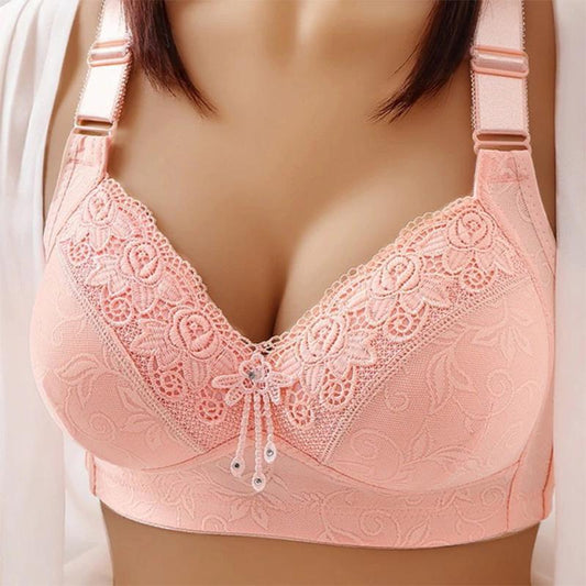 Oversize womens front button printed bra