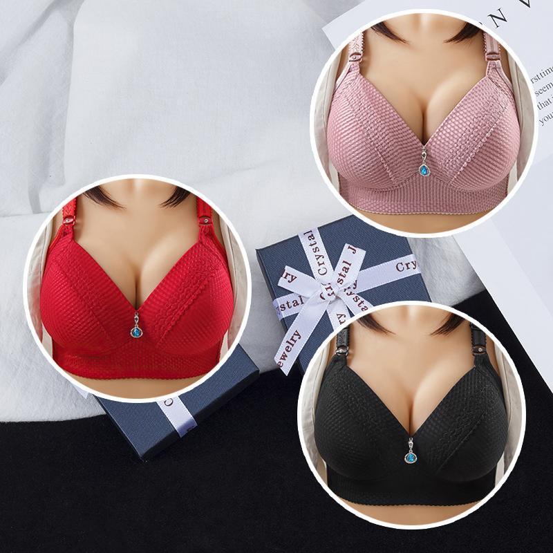 Women Back Buckle Cotton Bras Wire Free Plus Size  Shoulder Straps Brasieres Comfort